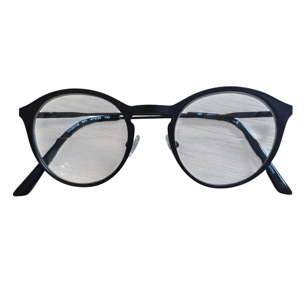 Calvin Klein CK20112 001 Matte Black Round Eyeglass 47-20-150 Frames Only Office